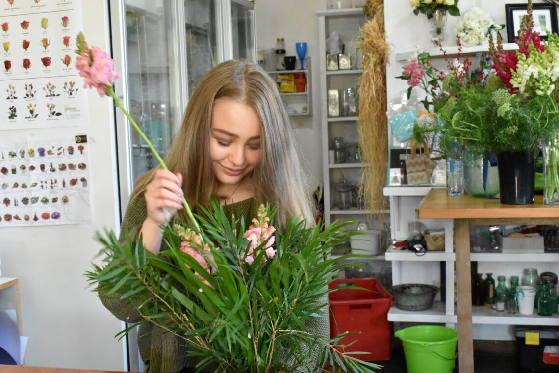 Career Taster Days , Tanya Lloyd at Waiheke Flower Company, credit Bella Hessell